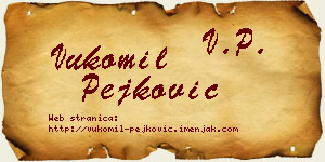 Vukomil Pejković vizit kartica